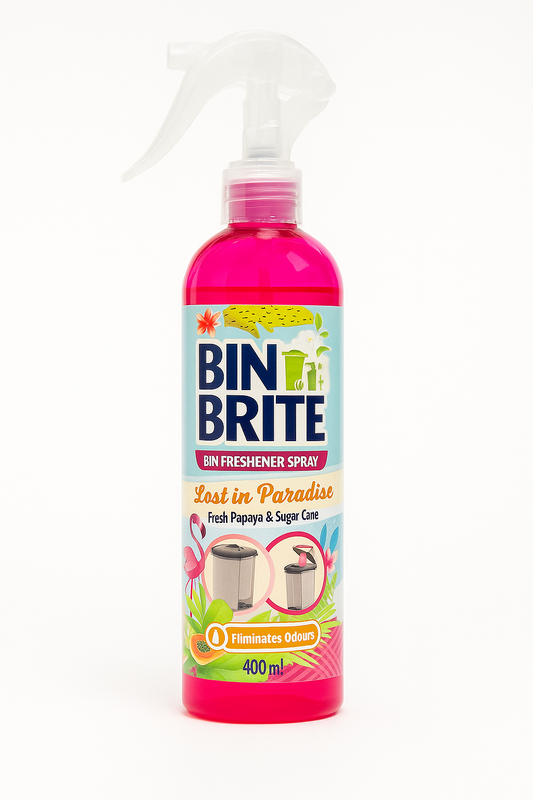 Bin Brite Mülltonnen-Erfrischer Spray – Lost in Paradise | 400ml | Papaya & Zuckerrohr