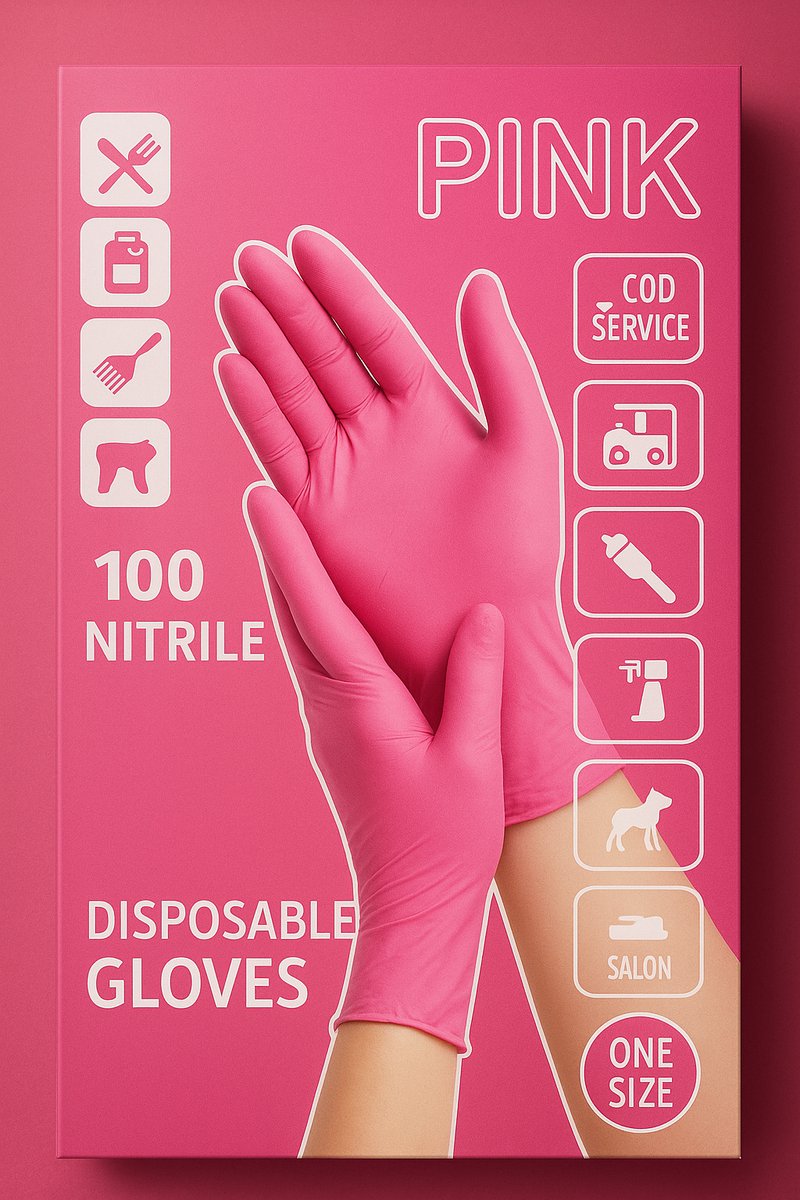 Roze Nitril Jednokratne Rukavice – 100 komada – Bez Praška i Lateksa – Jedna Veličina – Izuzetno Jake