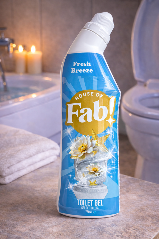 Fabulosa Toilet Gel Fresh Breeze 750ml – Toilet Cleaner – Powerful Toilet Gel against Limescale, Residue, and Dirt – Fresh Scent