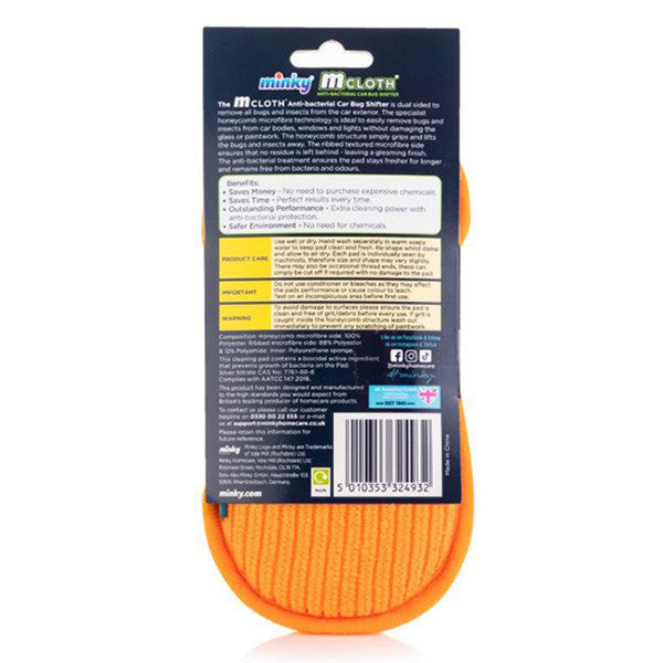 Minky M Cloth Cleaning Pad – Car Insect Remover (Orange Edge)