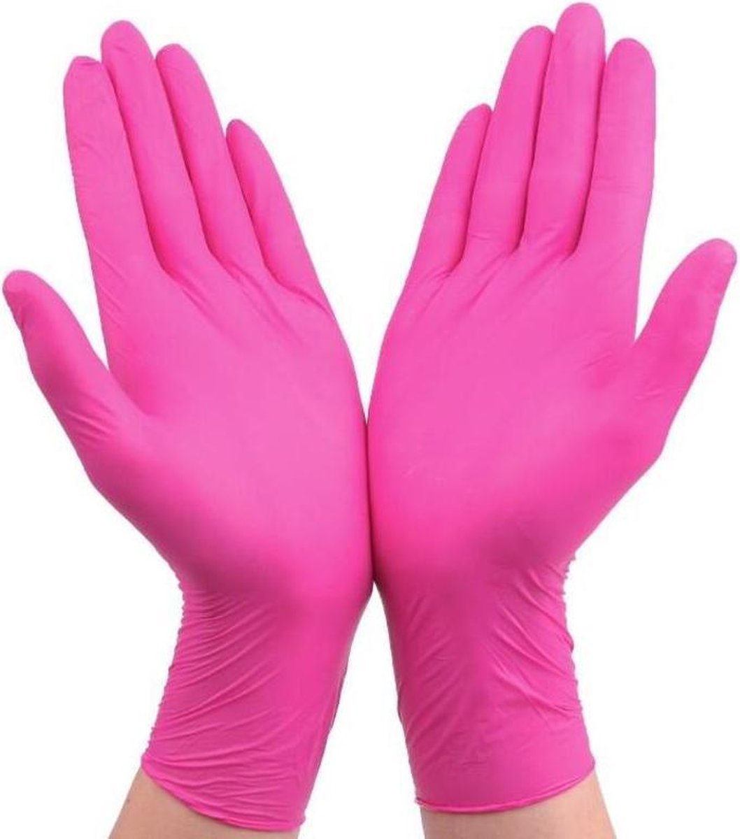 Rosa Nitrilhandschuhe M/L - 20 Stück