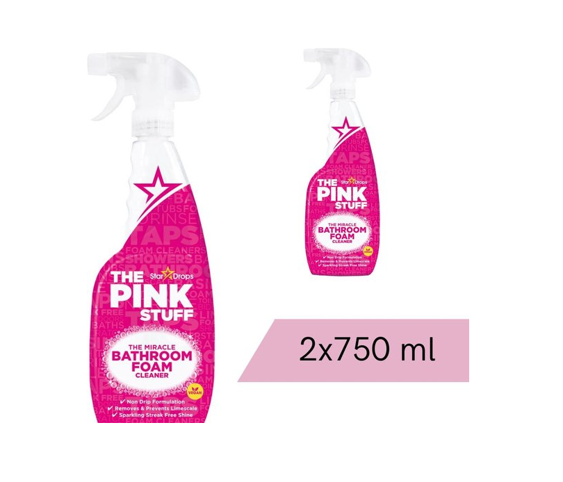 Stardrops The Pink Stuff - Mousse pour salle de bain - Produit de nettoyage pour salle de bain - Pack de 2
