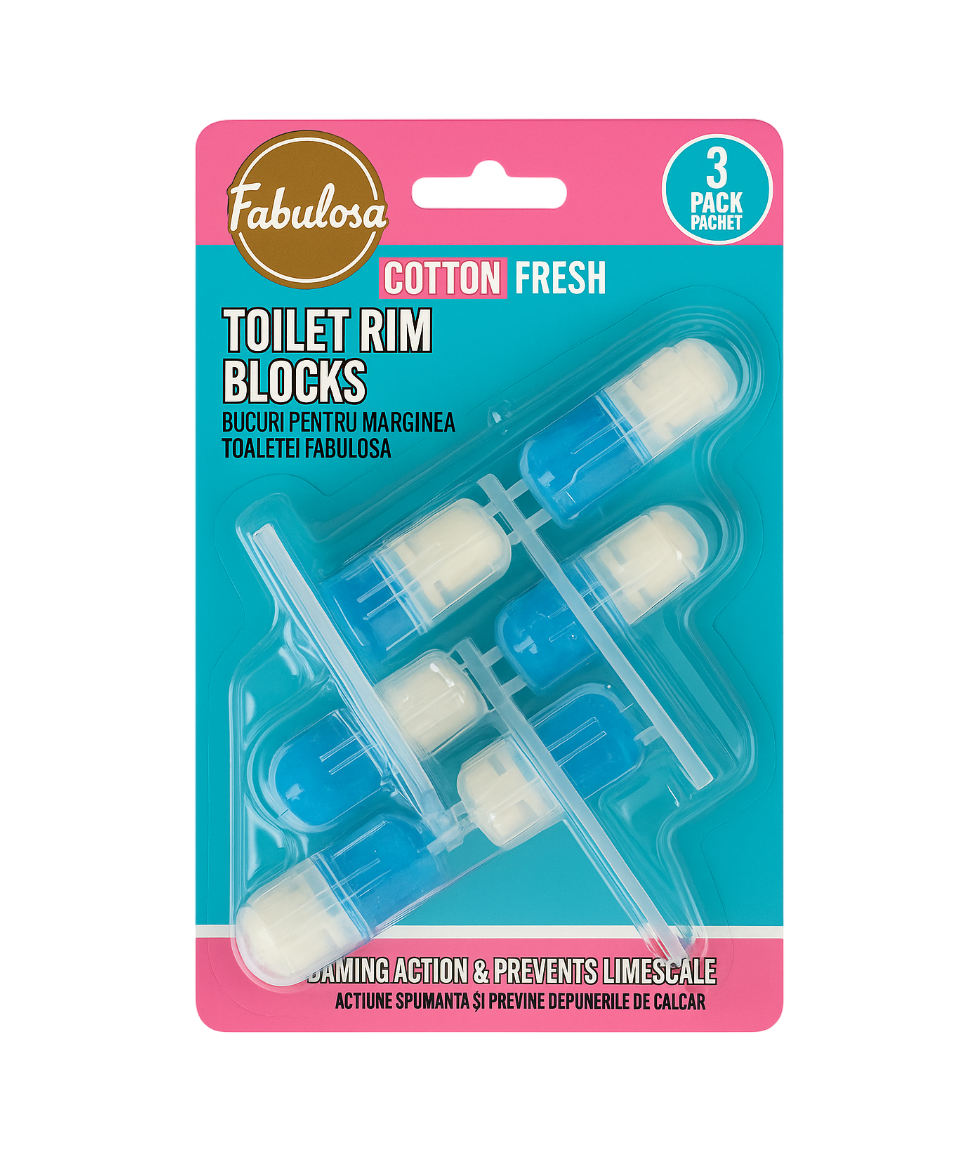 Fabulosa Toilet Blocks – 3 pieces - Cotton Fresh - Fresh scent & protection against limescale
