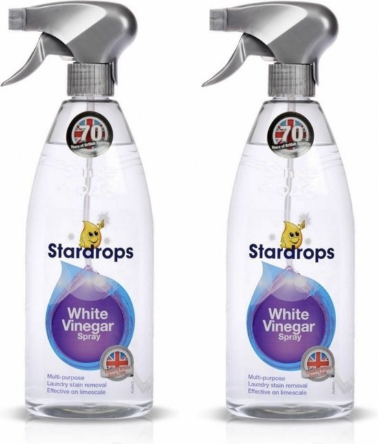 STARDROPS - 2x 750ml - Vit Vinäger Spray - Underbart Tvättmedel - DET Underbara Rengöringsmedlet - The Pink Stuff - Den Mirakulösa Vätskan
