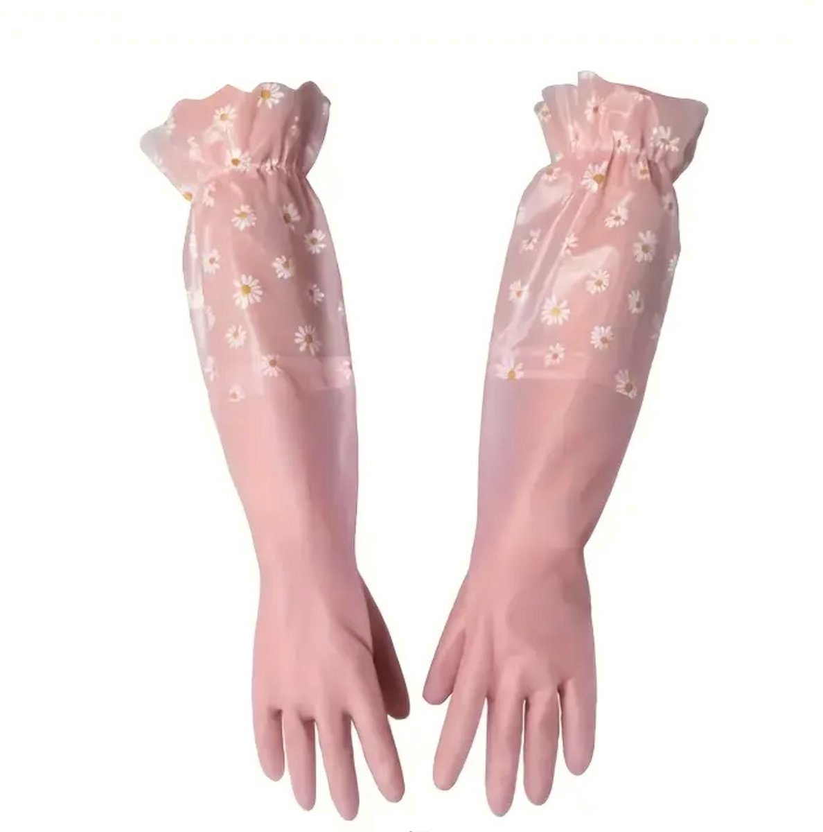 Rosa Handschuhe mit Blumen