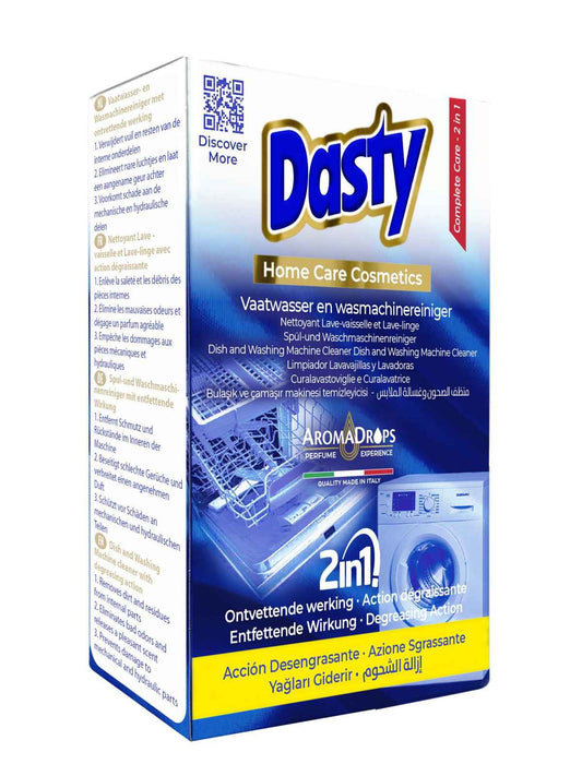 Dasty Vaatwasser & Wasmachine Reiniger 230 ml – 2-in-1 Ontvetter & Ontkalker