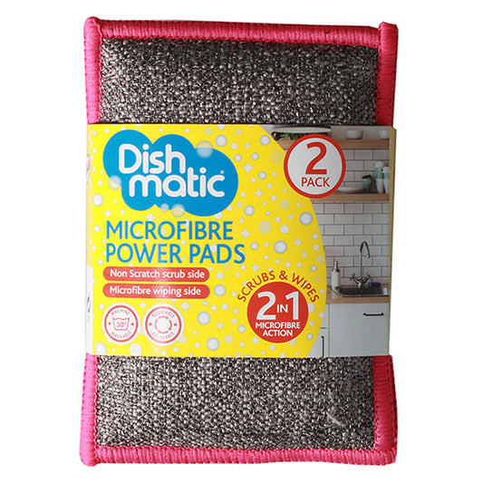 Dishmatic Microfiber Cleaning Pads – 2-in-1 Scrub & Wipe Pads, Scratch-Free & Washable