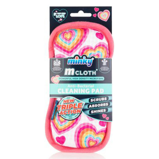 Minky M Cloth Cleaning Pad – All You Need Is Love (Pink Hearts • 3-in-1 Cleaning Power)