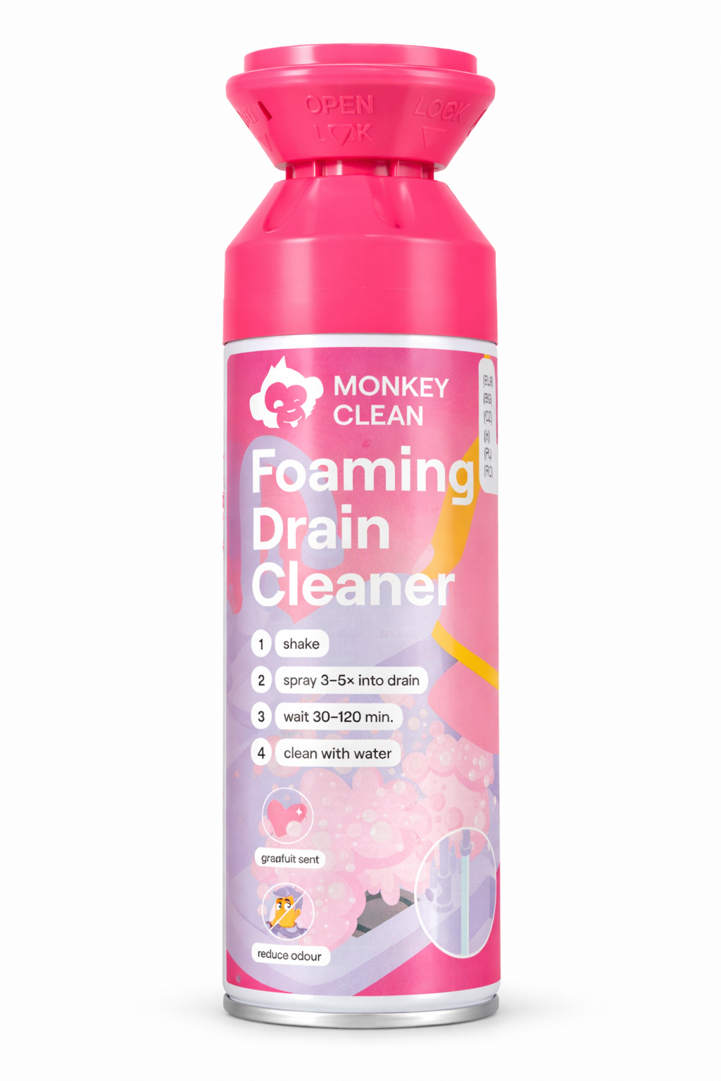 Monkey Clean Afvoer ontstopper schuim – Foam Drain Cleaner tegen verstoppingen, haar & geur - ViralCleaning