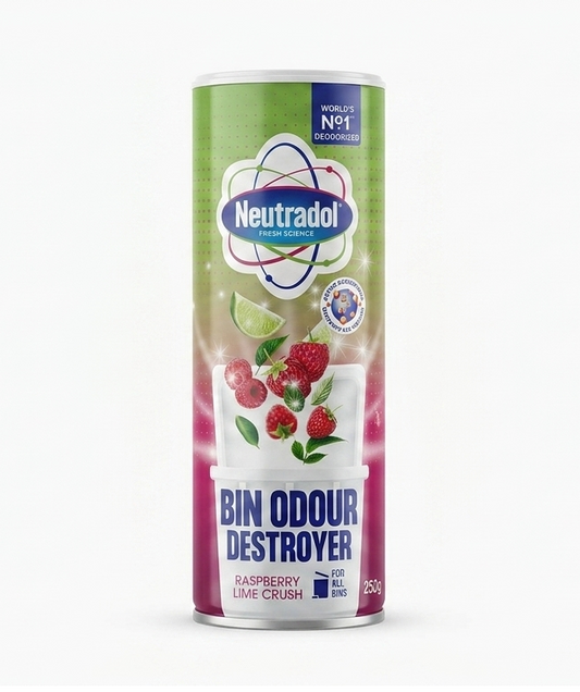 Neutradol Raspberry Lime Crush Bin Odour Destroyer 250g – Trash Bin Odor Eliminator for All Waste Bins – Fresh Raspberry & Lime Scent