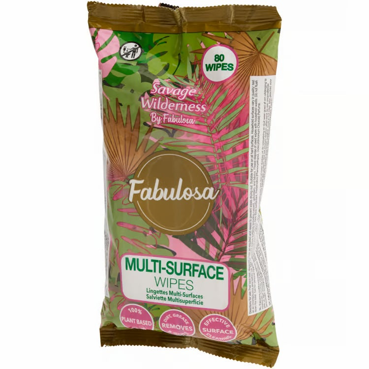 Fabulosa Antibacterial Cleaning Wipes Biodegradable 80 pieces - Savage Wilderness - Limited Edition