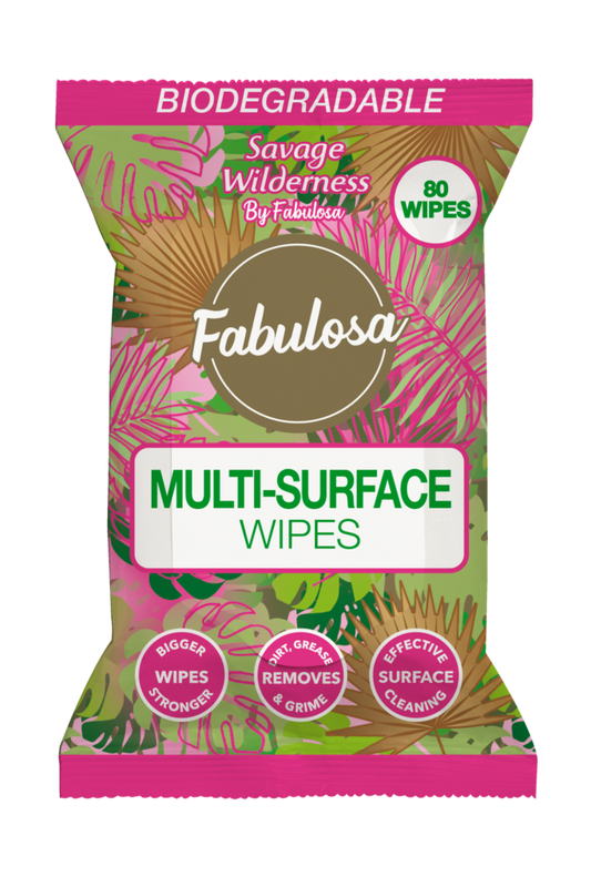 Lingettes nettoyantes antibactériennes Fabulosa biodégradables 80 pièces - Savage Wilderness - Édition limitée
