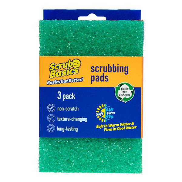 Scrub Daddy Scrub Basics Scrubbing Sponges – 3 Pieces – Powerful Scrubbing Pads for Kitchen & Bathroom