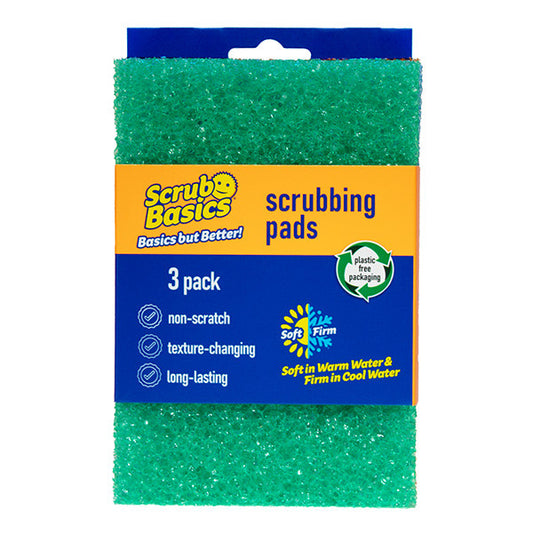 Scrub Daddy Scrub Basics Scrubbing Sponges – 3 Pieces – Powerful Scrubbing Pads for Kitchen & Bathroom