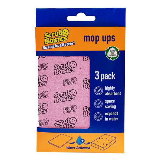 Scrub Daddy Scrub Basics Mop-Up Sponsdoekjes – 3 Pieces – Extra Absorbent Cleaning Sponges