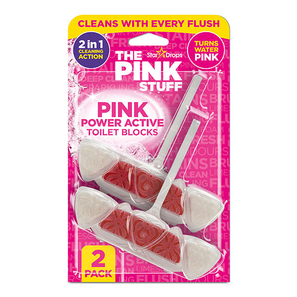 The Pink Stuff Power Active Toilet Block - 2 pack