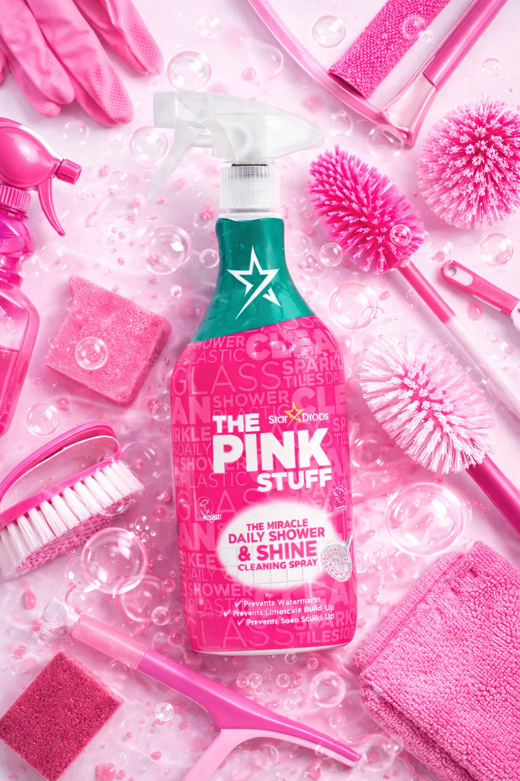 The Pink Stuff Le spray nettoyant Miracle Daily Shower & Shine 850ml - Édition limitée