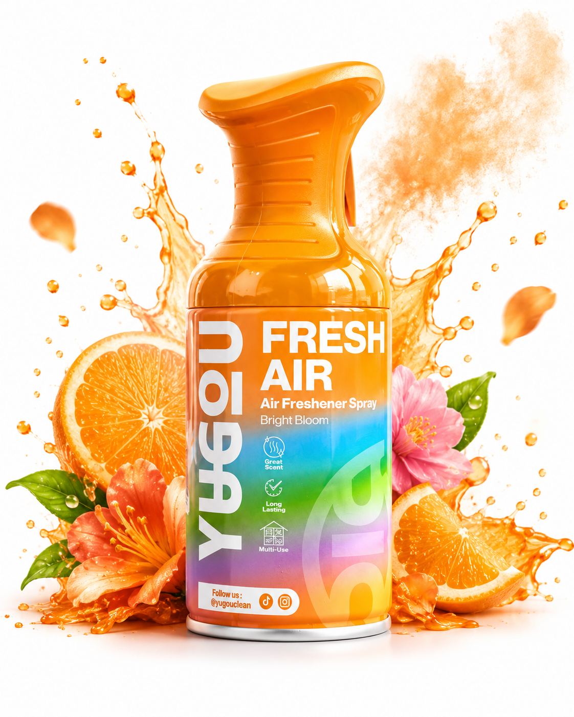 YUGOU Fresh Air Bright Bloom 250ml – TikTok Air Freshener Spray with Fresh Floral Scent for Home, Toilet, Bathroom and Car