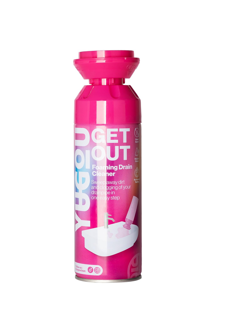 Yugou Get Out Foam Drain Cleaner – Drain Unblocker Foam – Unblocker for Sink, Shower & Bath – Removes Hair, Grease & Blockages