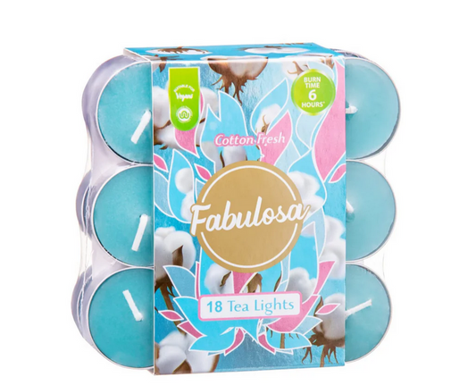 Fabulosa Tealight - Gyertya Cotton Fresh - 18 darab - Limitált kiadás