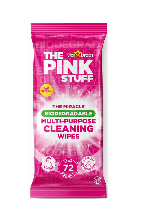 The Pink Stuff Lingettes Nettoyantes Antibactériennes Biodégradables 72 pièces - Édition Limitée