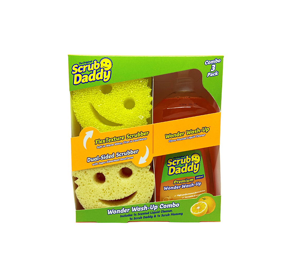 Scrub Daddy | Wonder Wash-Up Combo | détergent à vaisselle premium avec Scrub Daddy et Scrub Mommy